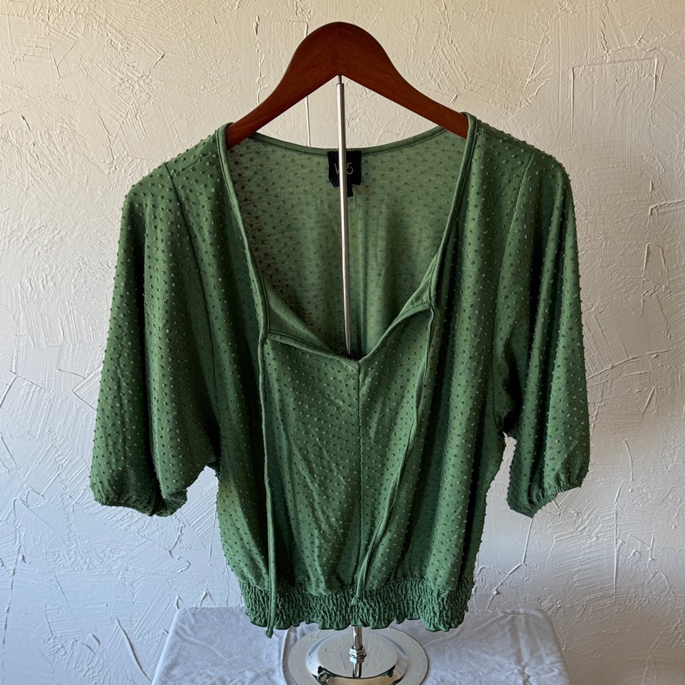 W5 Olive Textured Blouse